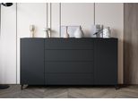 Sideboard Home Affaire "Phuket 180 Cm Breit, Modernes Design Mit Stauraum", Schwarz (Schwarz Matt), B:180Cm H:95,4Cm T:39Cm, Abs-Kunststoff, Hartfaserplatte, Holzwerkstoff, Kunststoff, Sideboards, Sideboard, Kommode Mit 2 TüRen, 4 Schubladen Und Verstellbaren EinlegeböDen