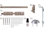 Torbeschlag Alberts "Duravis Beschlagssortiment", Beige (Perlbeige), Stahl, BeschläGe, FüR Doppeltore, Duplexbeschichtet