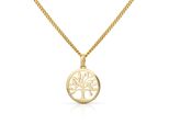 Kette Mit AnhäNger Orolino "Gold 375 Mit Lebensbaum-Motiv 42/45Cm Lang", Gelb, Halsketten, Damen, 42/45Cm, Gold, L: 45 B: 14Mm, GläNzend, B:14Mm