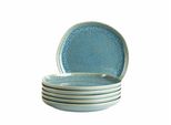 Dessertteller Mäser "Cordelia, Teller Set Aus Steinzeug", Bunt (GrüN, Blau), H:1Cm Ø:22Cm, Steinzeug, Speiseteller, Geschirr-Set