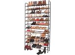 Schuhregal Inosign "Topseller", Schwarz, B:100Cm H:187Cm T:23Cm, Metall, Regale, Schuhregal, Aus Metall, Breite 100 Cm, HöHe 187 Cm, Platz FüR Ca. 60 Paar Schuhe