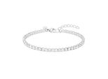 Armband s.Oliver "Stone Row", Edelstahlfarben, Kristallweiß, Kristallweiß, ArmbäNder, Damen, 20Cm, Edelstahl, Armband, Mit Zirkonia (Synth.)