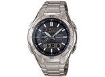 Funkchronograph Casio Funk, Silber (Silberfarben, Grau), Armbanduhren, Herren, Solaruhr,Armbanduhr,Herren,Digitaluhr,Titanarmband, Bis10 Bar Wasserd.