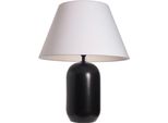 Pauleen Tischleuchte "Mystic Shine Max 20W E14 Weiß/Schwarz 230V Stoff/Keramik", Weiß, Schwarz, Ø 35Cm H: 44,5Cm, 1 Stk., Leuchten, IP20, Tischleuchte