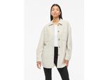 Hemdjacke Vila "Vikimmi Shirt L/S Jacket - Noos", Damen, Gr. S, Beige (Super Light Natural Melan), Web, Obermaterial: 100% Polyester, Unifarben, Regular Fit, Rundhals, Jacken