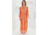 Muster Maxi-Kleid Mit Bindung.Detail