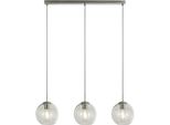 Searchlight Pendelleuchte "Balls 3Lt Pendelleuchte - Chrommetall & Glas", Chromfarben, Klar, H: 25Cm, 1 Stk., Leuchten, Pendelleuchte