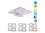 Näve LED Deckenleuchte "Simen", Weiß, 1, H: 8Cm, 1 Stk., Leuchten, Dimmbar, Cct, Memory, Nachtlicht, Fernbedienung, L/B: 48Cm, Weiß, LED Deckenleuchte