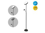 Näve LED Stehlampe "Romis", Schwarz, 2, Ø 26Cm H: 180Cm, 1 Stk., Leuchten, Mit Lesearm, Dimmbar Per Drehschalter, LED Warmweiß, H: 180Cm, LED Stehlampe