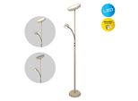 Näve LED Stehlampe "Romis", Beige, 2, Ø 26Cm H: 180Cm, 1 Stk., Leuchten, Mit Lesearm, Dimmbar Per Drehschalter, LED Warmweiß, H: 180Cm, LED Stehlampe