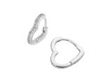 Paar Creolen Firetti "Schmuck Geschenk Silber 925 Ohrschmuck Ohrringe HerzföRmig", Silber (Silberfarben, Kristallweiß, Kristallweiß), Ohrringe, Damen, Silber 925 (Sterlingsilber), Mit Zirkonia (Synth.)