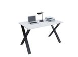 Schreibtisch Vcm "Schreibtisch BüRotisch Computertisch 140X80 Lona X", Weiß (Schwarz, Weiß), B:140Cm T:80Cm, Tische, Schreibtisch