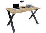 Schreibtisch Vcm "Schreibtisch BüRotisch Computertisch 140X80 Lona X", Braun (Schwarz, Honig, Eiche), B:140Cm T:80Cm, Tische, Schreibtisch