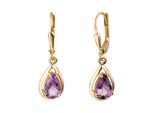 Paar OhrhäNger Jobo, Gold (Gelbgold 333), Ohrringe, Damen, Gelbgold 333, Tropfen 333 Gold Mit Amethyst