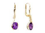 Paar OhrhäNger Jobo, Gold (Gelbgold 333), Ohrringe, Damen, Gelbgold 333, 333 Gold Mit Amethyst
