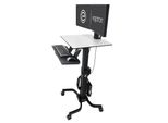 Ergotron WorkFit-C Dual mobiler Steh-Sitz Arbeitsplatz mit CF-Technologie für Bildschirme bis 60,96cm (24)