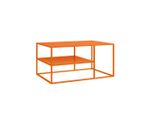 [En.Casa] Couchtisch, Orange, Metall, Rechteckig, 90X45X60 Cm, Wohnzimmer, Wohnzimmertische, Couchtische