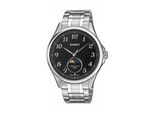 Quarzuhr, Silber (Silberfarben), Casio Timeless Collection, Armbanduhren, Herren, Quarzuhr, Armbanduhr, Herrenuhr, Edelstahlarmband, Analog, Mondphase