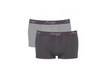 Boxershorts Sloggi "Boxershort Start Hipster C2P Box 2Er Pack", Herren, Gr. Xl, Bunt (Grau, Schwarz), Obermaterial: 96% Baumwolle Co. 4% Elasthan El., Unterhosen