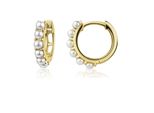 Paar Creolen Firetti "Schmuck Geschenk Silber 925 Ohrringe", Gold (Gelbgoldfarben, Weiß), Ohrringe, Damen, 2,5Mm, Perlen Silber 925 (Sterlingsilber), Perlen, Silber 925 (Sterlingsilber), Made In Germany - Mit SüßWasserzuchtperle
