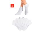 Sneakersocken Bench., Damen, Gr. 35-38, Weiß (6X Weiß), Baumwollmischung, Unifarben, Elastisch, Socken Sneakersocken, Mit Unterschiedlichen Designs