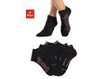 Sneakersocken Bench., Damen, Gr. 39-42, Schwarz (6X Schwarz), Baumwollmischung, Unifarben, Elastisch, Socken Sneakersocken, Mit Unterschiedlichen Designs