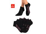 Sneakersocken Bench., Damen, Gr. 35-38, Schwarz (6X Schwarz), Baumwollmischung, Unifarben, Elastisch, Socken Sneakersocken, Mit Unterschiedlichen Designs