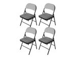 HTI-Living Klappstuhl Wedigo Velvet Grau 4Er-Set