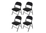 HTI-Living Klappstuhl Wedigo Kunstleder Schwarz-Schwarz 4Er-Set