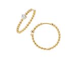 Paar Creolen Firetti "Schmuck Geschenk Silber 925 Ohrschmuck Ohrringe Kugeloptik Herz", Gelbgoldfarben, Kristallweiß, Kristallweiß, Ohrringe, Damen, 25,5Mm, Silber 925 (Sterlingsilber), Mit Zirkonia (Synth.)