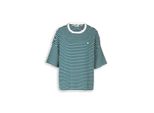 Tom Tailor Damen Oversize T-Shirt Mit Streifenmuster, GrüN, Gestreift, Gr. L