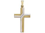 KreuzanhäNger Jobo "AnhäNger Kreuz", Gold (Gelbgold 333), SchmuckanhäNger, Damen, Gelbgold 333, 333 Gold Bicolor