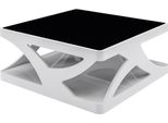 Couchtisch Salesfever "Lacona Coffeetable Mit Stilvollem Aussehen", Schwarz-Weiß (Weiß, Schwarz, Weiß, Schwarz), B:90Cm H:38Cm T:90Cm, Tische, Couchtisch, 10 Mm Schwarzglasplatte, Rechteckig Oder Quadratisch