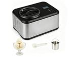 KOMFOTTEU Eismaschine, 2 in 1 Eiscreme Maschine & Joghurtbereiter, 1,5 L Eiscrememaschine aus Edelstahl mit selbstkühlendem Kompressor, Speiseeismaschine mit 4 Modi & Timer für Zuhause