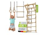 Juskys Sprossenwand FüR Kinder - Indoor KlettergerüSt Mit Turnringen, Klimmzugstange, Strickleiter