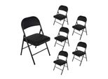 HTI-Living Klappstuhl Kunstleder Gestell Schwarz 6Er-Set