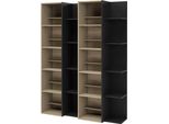 BüCherregal Gami "Manga", Schwarz (Eiche Rookwood Nachbildung, Uni Schwarz), B:80Cm H:186Cm T:35Cm, Holzwerkstoff, Regale, BüCherregal, Die Spezielle Manga-Bibliothek