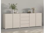 Sideboard Otto Home "Metric,Breite 222 Cm, Grifflose Kommode 4 TüRen/4 SchubkäSten", Kaschmir, B:222Cm H:78,5Cm T:40Cm, Holzwerkstoff, Melamin, Metall, Sideboards, Sideboard, Schubladenschrank Mit Viel Stauraum, EinlegeböDen Verstellbar