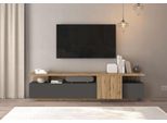 Lowboard Otto Home "Lowboard Ethos,Lowboard,Tv-Kommode,Tv-MöBel,Tv-Bank", Eiche Wotan, Anthrazit Matt, B:210Cm H:50Cm T:40Cm, Sideboards, Lowboard, Mit Zwei DrehtüRen, Einer KlapptüR Und Zwei Offenen FäChern,B.210 Cm