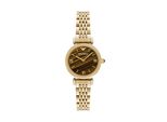 Quarzuhr Emporio Armani, Gold (Gelbgoldfarben, Braun), Armbanduhren, Damen, Quarzuhr, Armbanduhr, Damenuhr, Edelstahlarmband, Analog, Tigerauge