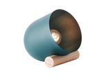 Brilliant Lampe, Koji Tischleuchte TüRkis, Metall/Holz, 1X A60, E27, 25W,Normallampen (Nicht Enthalten)