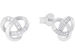 Paar Ohrstecker Amor "Knoten-Optik", Silber (Silberfarben, Weiß, Weiß), Ohrringe, Damen, Silber 925 (Sterlingsilber), Mit Zirkonia (Synth.)