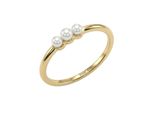 Fingerring Amor Gr. 54, Gelbgoldfarben, Weiß, Fingerringe, Damen, 54, Edelstahl Perlen, 1,5Mm, Edelstahl, Perlen, Fingerring, Mit Glasperle