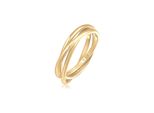 Fingerring Elli "Wickelring Trio Trini Basic 925 Silber" Gr. 54, Gold, Fingerringe, Damen, 54Mm, Ohne Stein, Silber 925 (Sterlingsilber), 1,6Mm, Fingerring