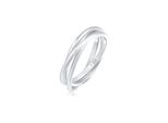 Fingerring Elli "Wickelring Trio Trini Basic 925 Silber" Gr. 52, Silber, Fingerringe, Damen, 52Mm, Ohne Stein, Silber 925 (Sterlingsilber), 1,6Mm, Fingerring