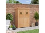 Sweiko Gartenschrank Holz Geräteschuppen Gerätehaus Geräteschrank Pultdach Garten Natur 127,5x50x164cm