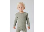 Langarmshirt name it "Nmnwax Wool RIB LS TOP Noos", MäDchen, Gr. 92, Mulled Basil, Feinripp, Obermaterial: 100% Wolle, Unifarben, Normal HüFtlang, Rundhals, Shirts Langarmshirt, Aus Reiner Merinowolle