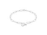 Armband s.Oliver "Tag And Pearl", Edelstahlfarben, Weiß, ArmbäNder, Damen, 21Cm, Edelstahl Perlen, Edelstahl, Perlen, Armband, Mit Perle (Imitiert)