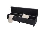 Aufbewahrungs-Truhe Kriens Xxl, Sitzbank Bank, Stoff/Textil, 45X180X45Cm ~ Dunkelgrau