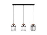 Brilliant Lampe, Gwen Pendelleuchte 3Flg Balken Antik Holz/Schwarz Korund, Metall/Holz, 3X A60, E27, 40W,Normallampen (Nicht Enthalten)